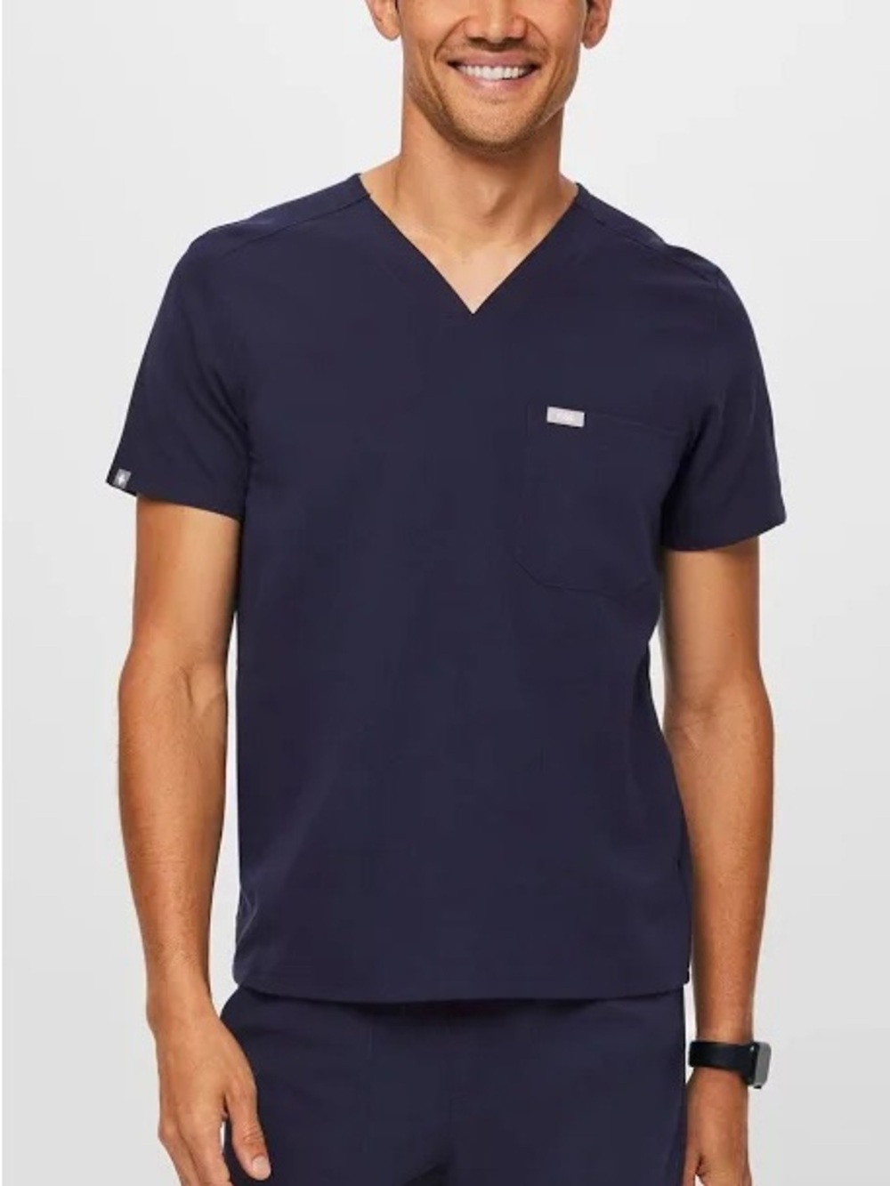 FIGS Men's Chisec V-Neck Navy Scrub Top